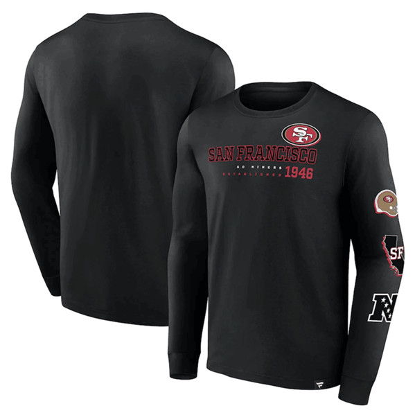 Men's San Francisco 49ers Black High Whip Pitcher Long Sleeve T-Shirt